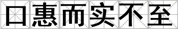 口惠而實不至
