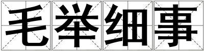 毛舉細事