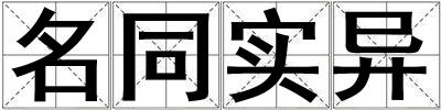 名同實異