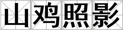 山雞照影