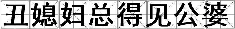 丑媳婦總得見(jiàn)公婆